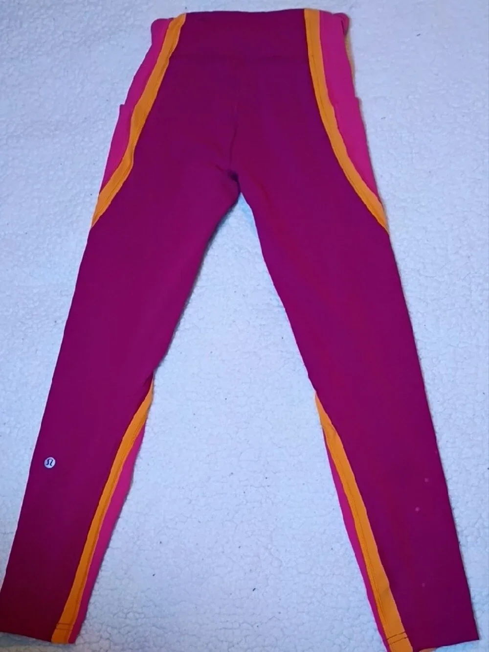 High-Rise Colorblock Active Leggings in Burgundy, Pink &‎ Yellow